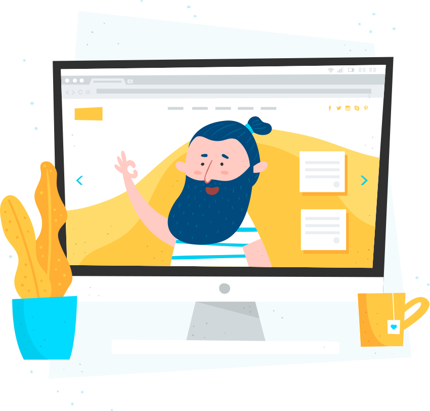 Tela computador com ilustração - Hospedagem SSD